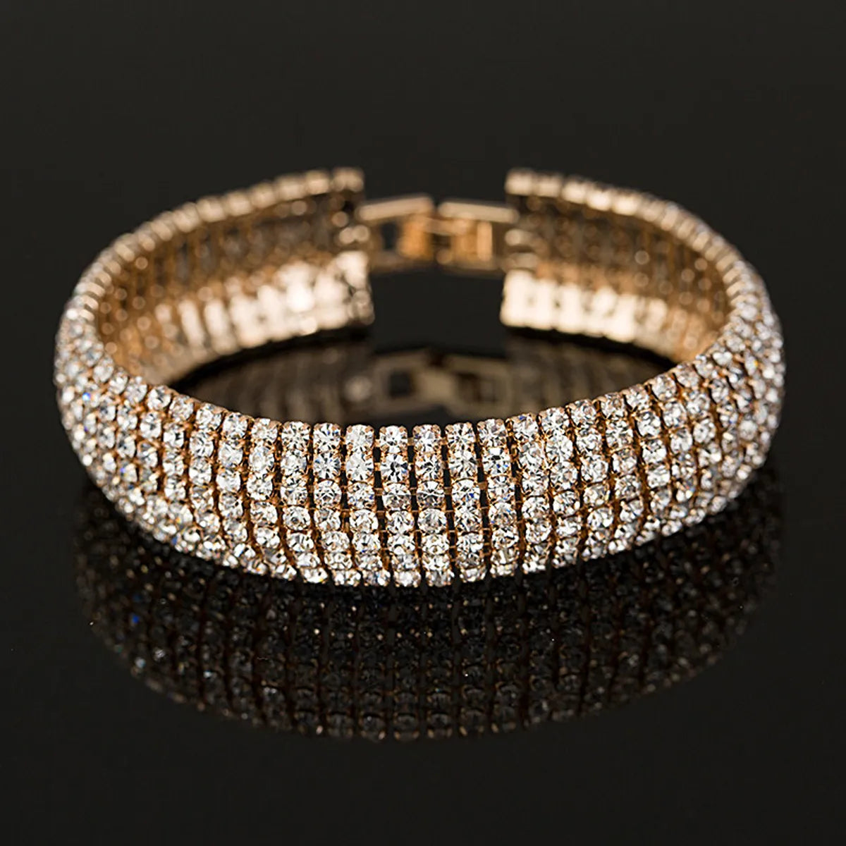 women’s luxury bangles-Fashion Geometric Rhinestone Rhinestone Rhinestones Women'S Bangle 1 Piece