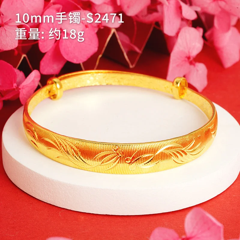 10mm Bracelet Brushed Gold Fish-s2471