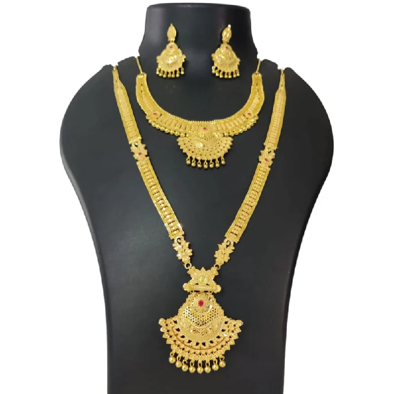 women’s luxury necklaces-Pari Art Jewellery Forming Gold Necklace Combo