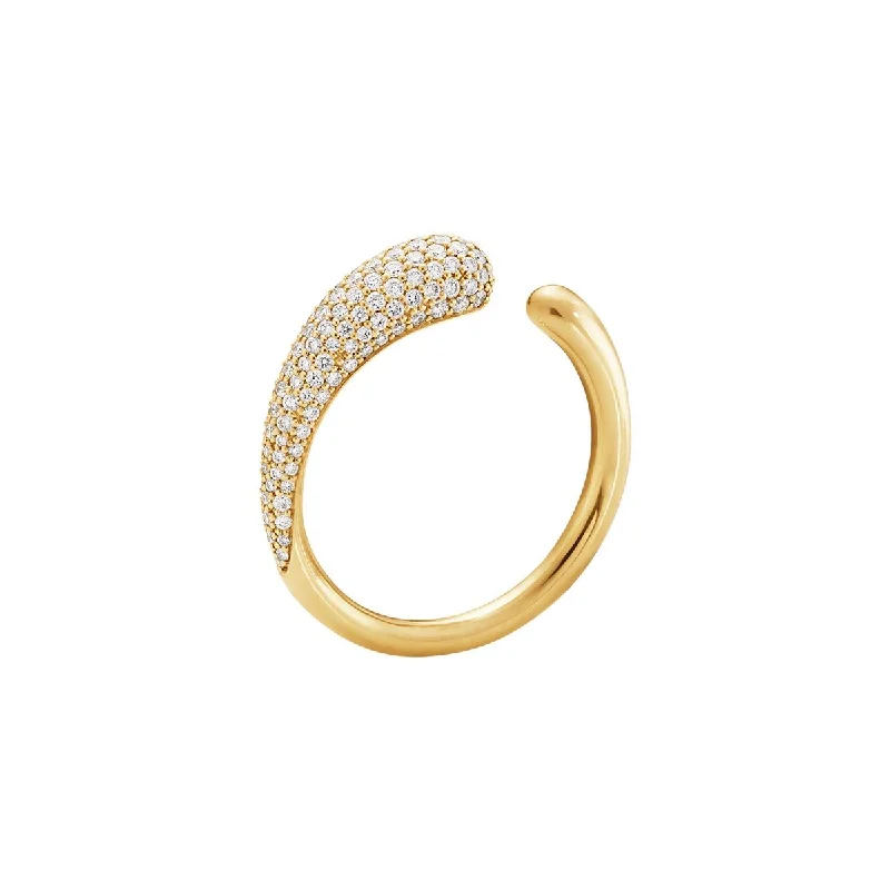 women’s silver rings-Mini Mercy 18K Gold Ring w. Diamonds