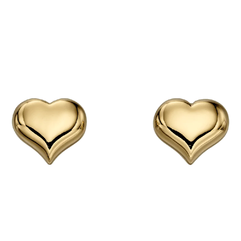 women’s fashionable earrings-Little Star Aria - Gold Plated Heart Studs