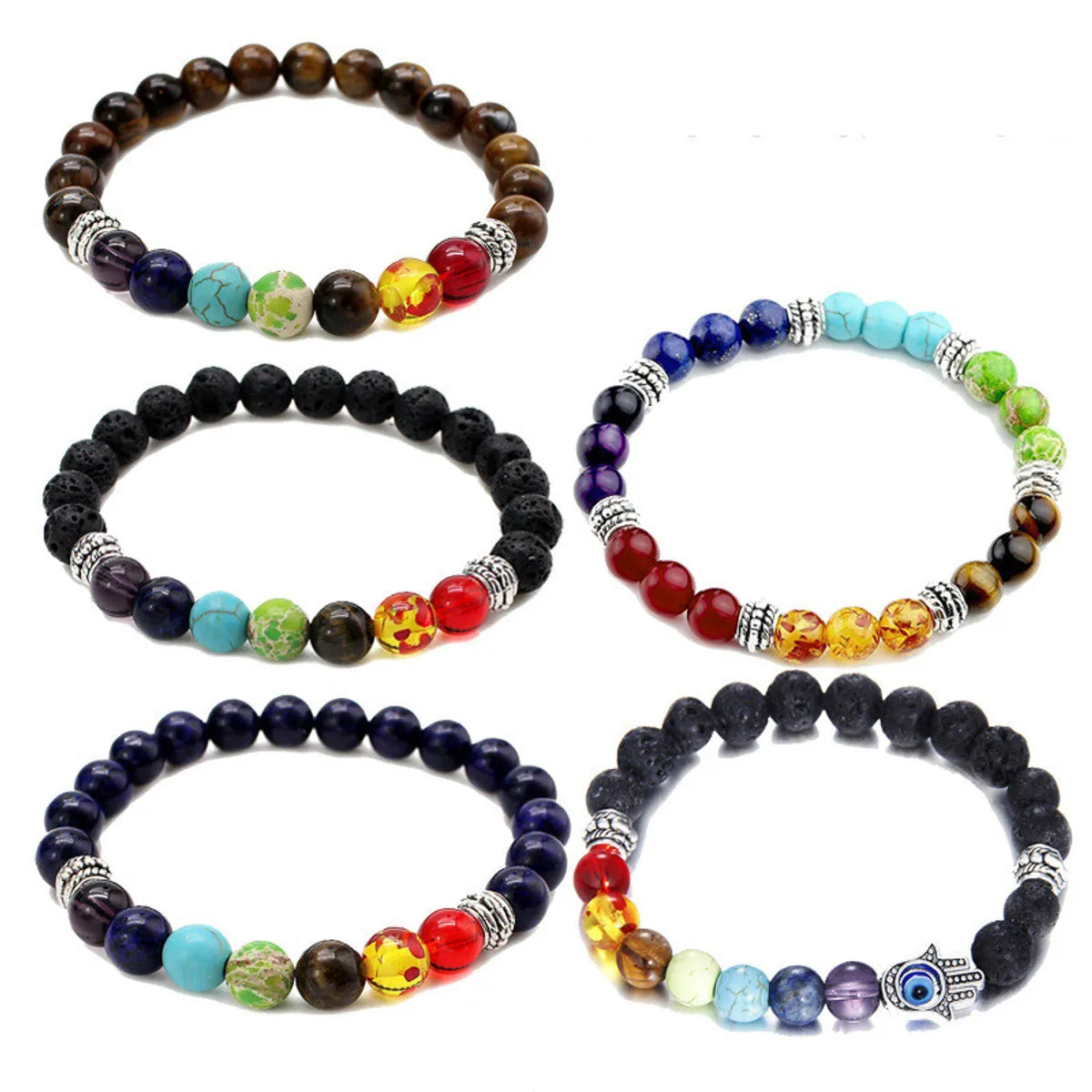 women’s statement cuff bracelets-Fashion Round Beaded Unisex Bracelets 1 Piece