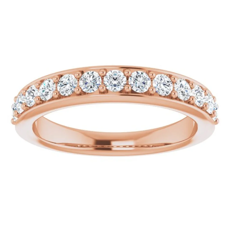 women’s turquoise rings-14K Rose 5/8 CTW Natural Diamond Anniversary Band