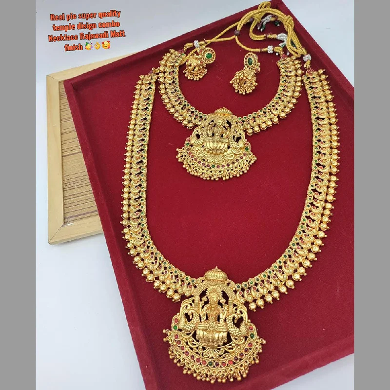 women’s friendship necklaces-Manisha Jewellery Gold Plated Pota Stone Necklace Set