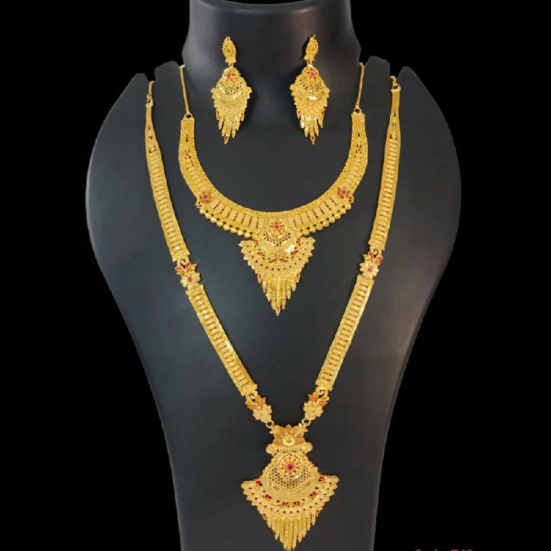 women’s pendant necklaces-Pari Art Jewellery Forming Gold Necklace Combo