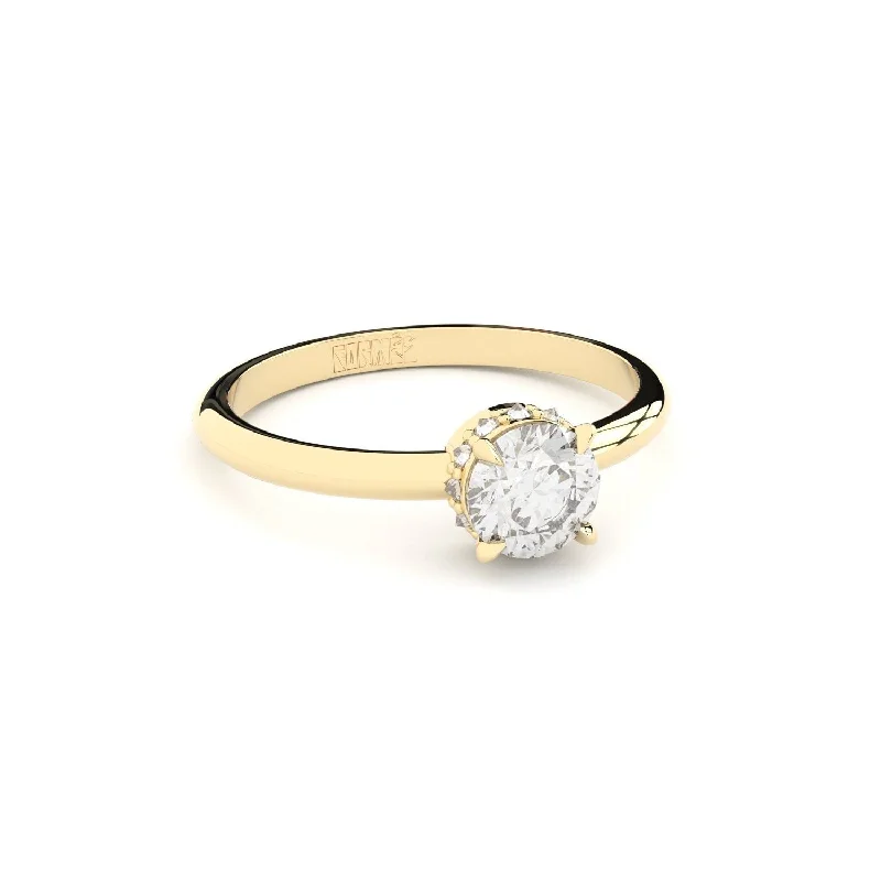 women’s anniversary rings-Cosmos Solar 18K Gold Ring w. Lab-Grown Diamonds