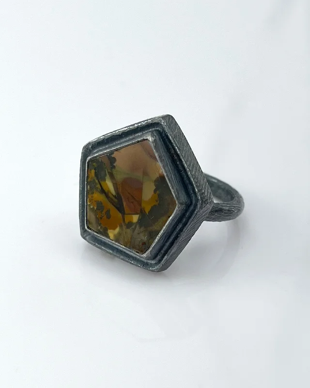 women’s fashion rings-Heather Guidero Morrisonite Jasper Ring