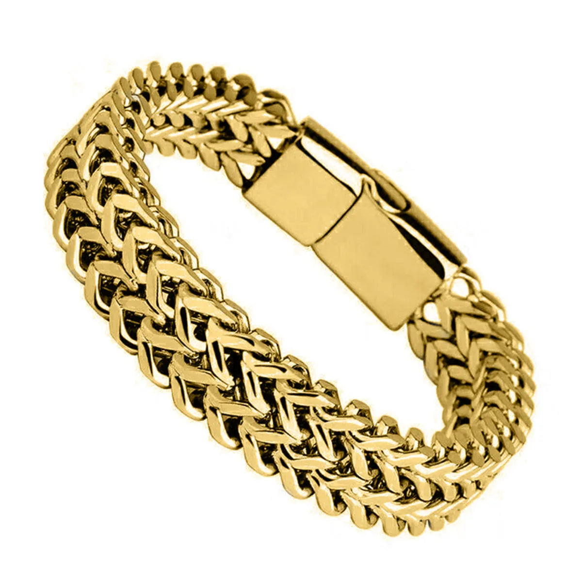 5*10mm-Gold-(Stainless Steel Bracelet Alloy Button)-21cm