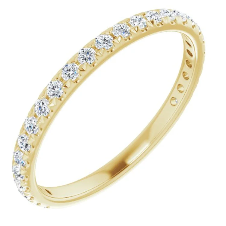 women’s custom rings-14K Yellow 1/3 CTW Natural Diamond French-Set Anniversary Band