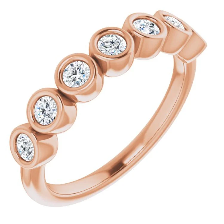 women’s designer engagement rings-14K Rose 3/8 CTW Natural Diamond Anniversary Band