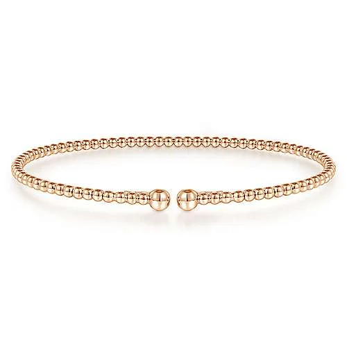 women’s beaded bangles-Gabriel 14K Rose Gold Bujukan Beaded Bangle