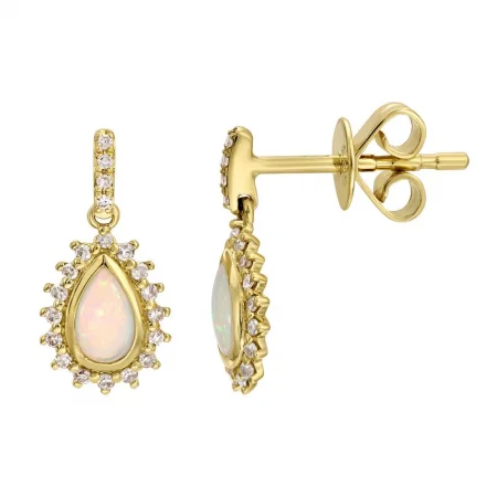 women’s star earrings-NIKKI OPAL DROP DIAMOND HUGGIES