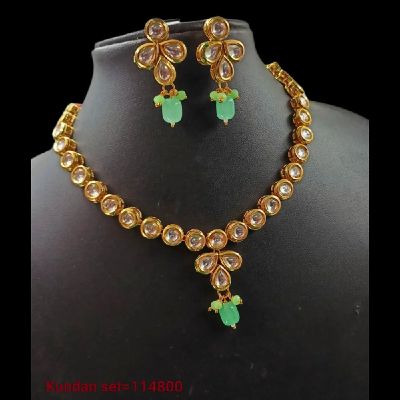 women’s bridal necklaces-Padmawati Bangles Kundan Stone Gold Plated Necklace Set