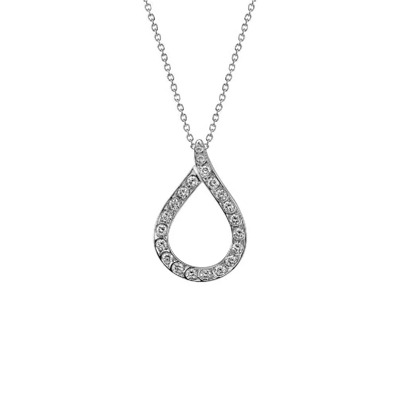 women’s shiny necklaces-Artisan Pave Diamond Teardrop Pendant Necklace