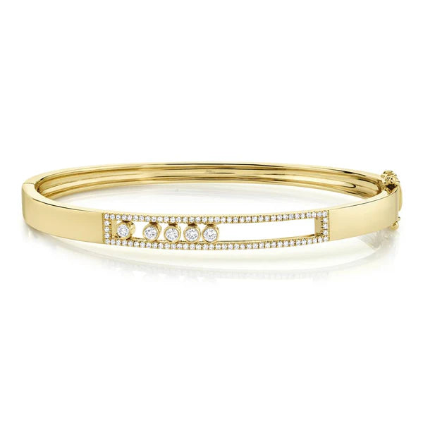 women’s boho bracelets-Shy Creation Diamond Slider Bangle Bracelet