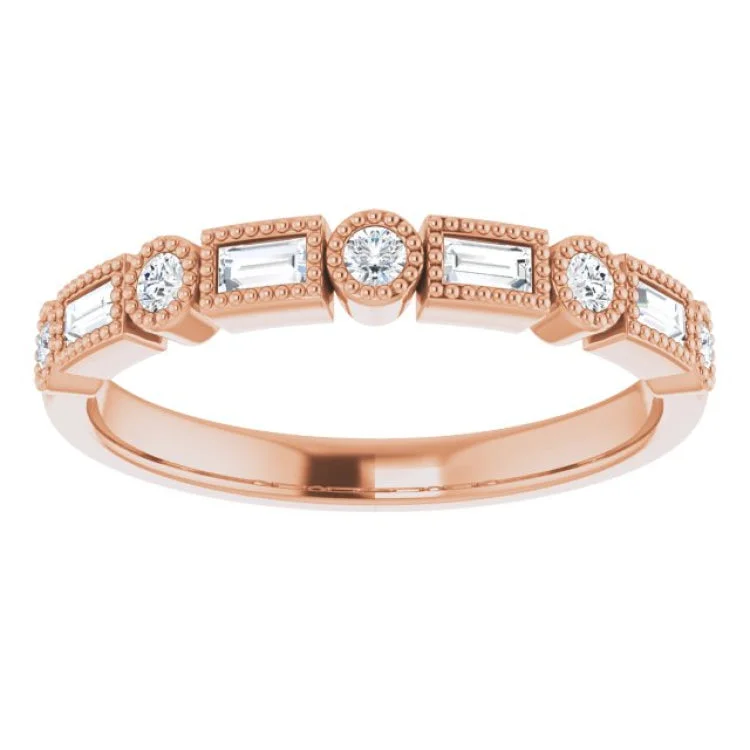 women’s couple rings-14K Rose 1/4 CTW Natural Diamond Anniversary Band