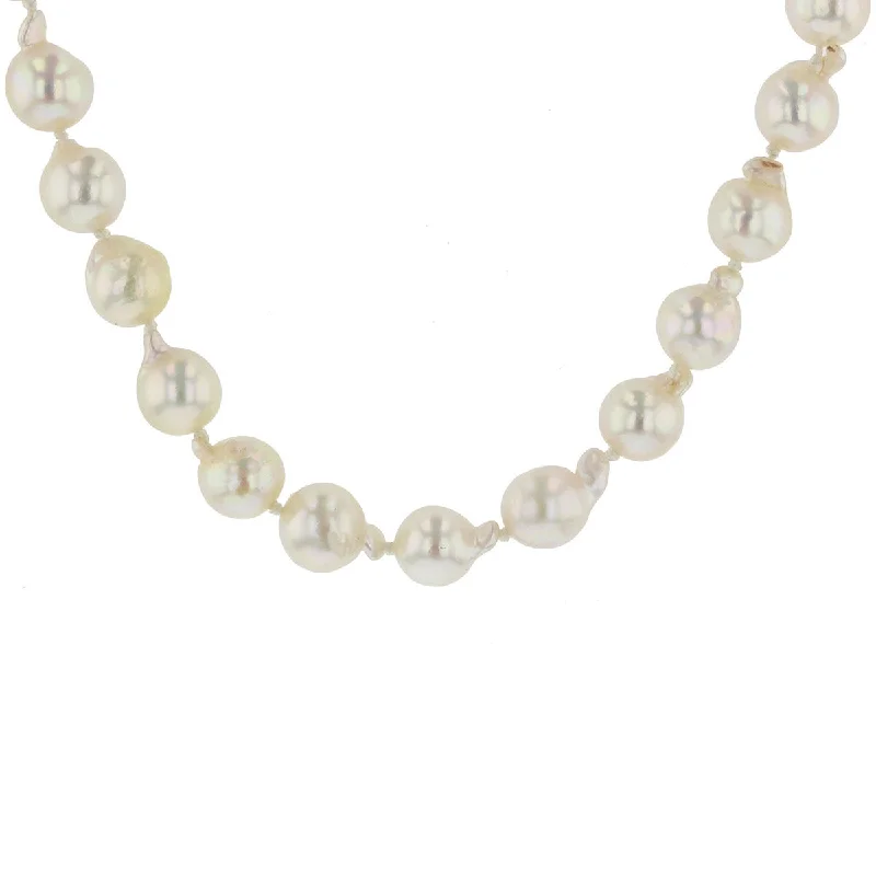 women’s artistic necklaces-Akoya Baroque Cultured Pearl Strand Necklace