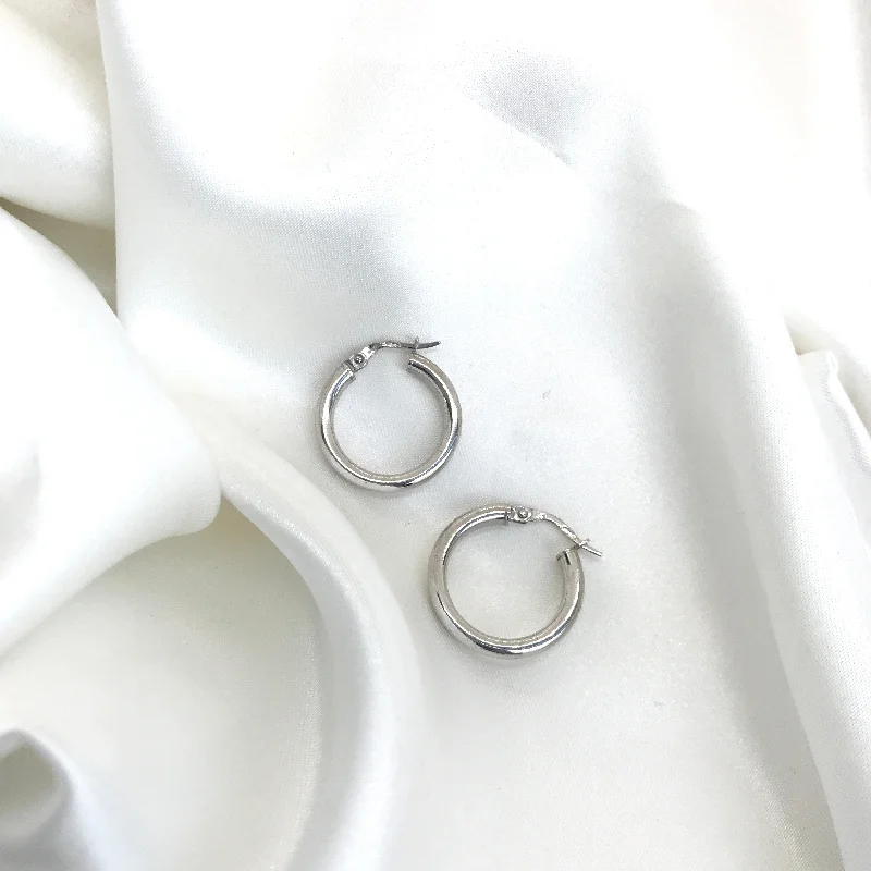 women’s 14k gold earrings-The Classic 925 Sterling Silver Hoops- 3 Sizes