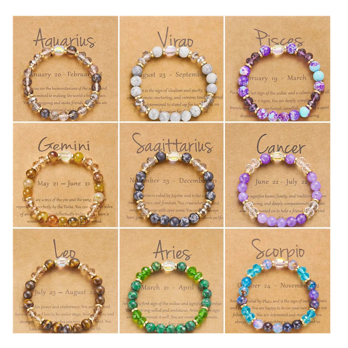 women’s romantic bracelets-Simple Style Constellation Artificial Crystal Alloy Stone Wholesale Bracelets