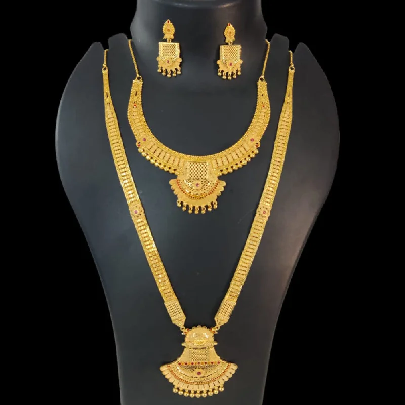 women’s stylish gold necklaces-Pari Art Jewellery Forming Gold Necklace Combo