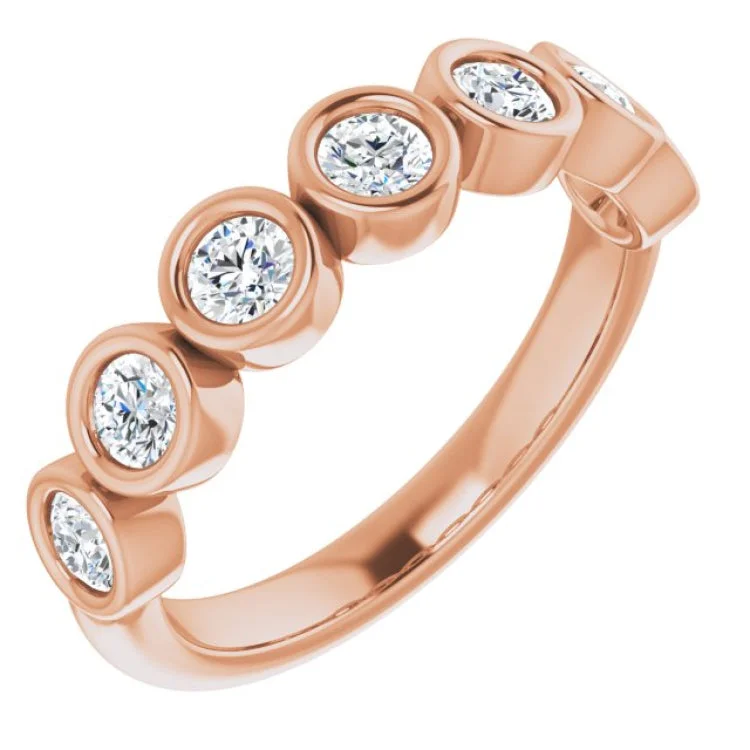 women’s minimalist rings-14K Rose 5/8 CTW Natural Diamond Anniversary Band