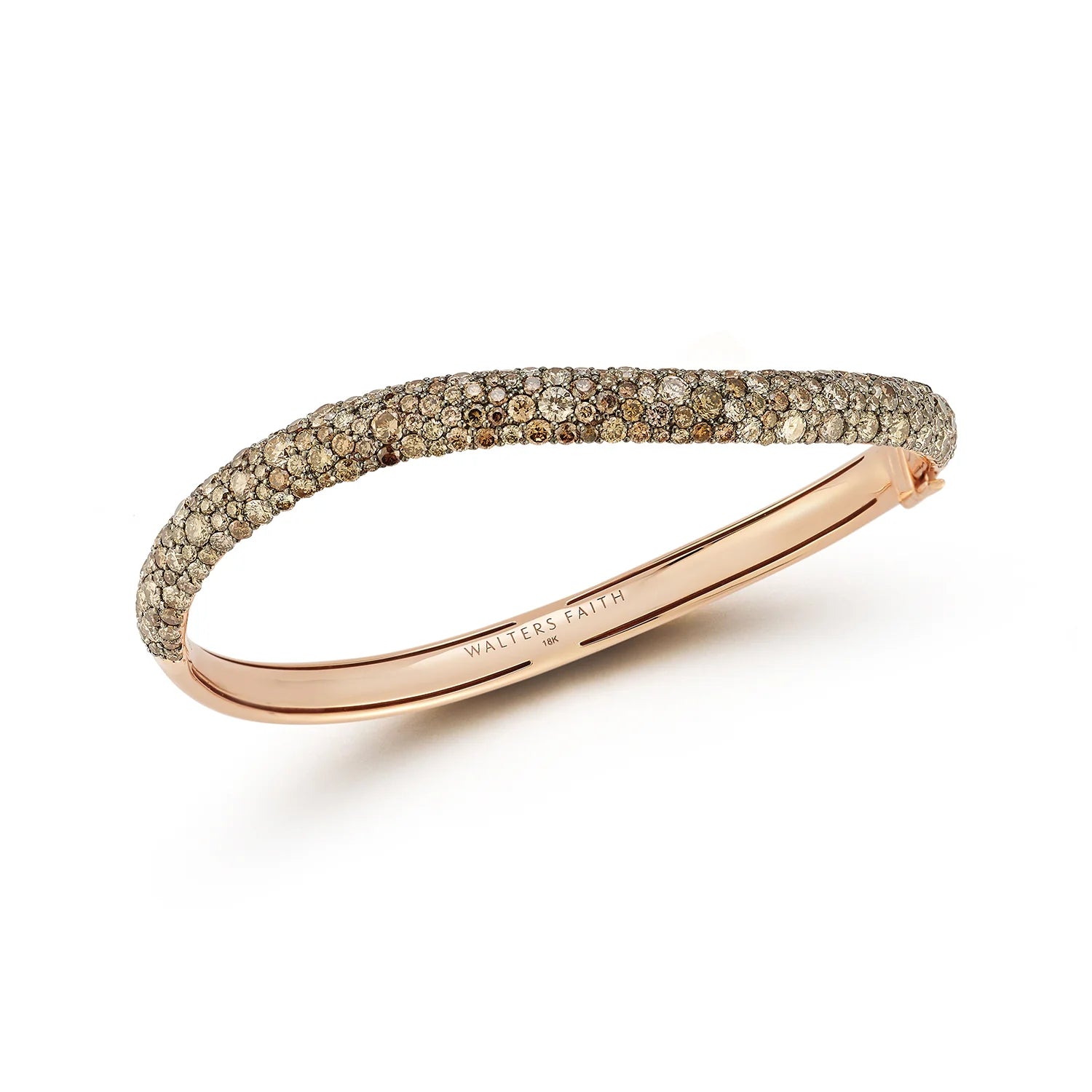 women’s gemstone bangles-Walters Faith 'JULIAN' Champagne Diamond Wave Bangle Bracelet