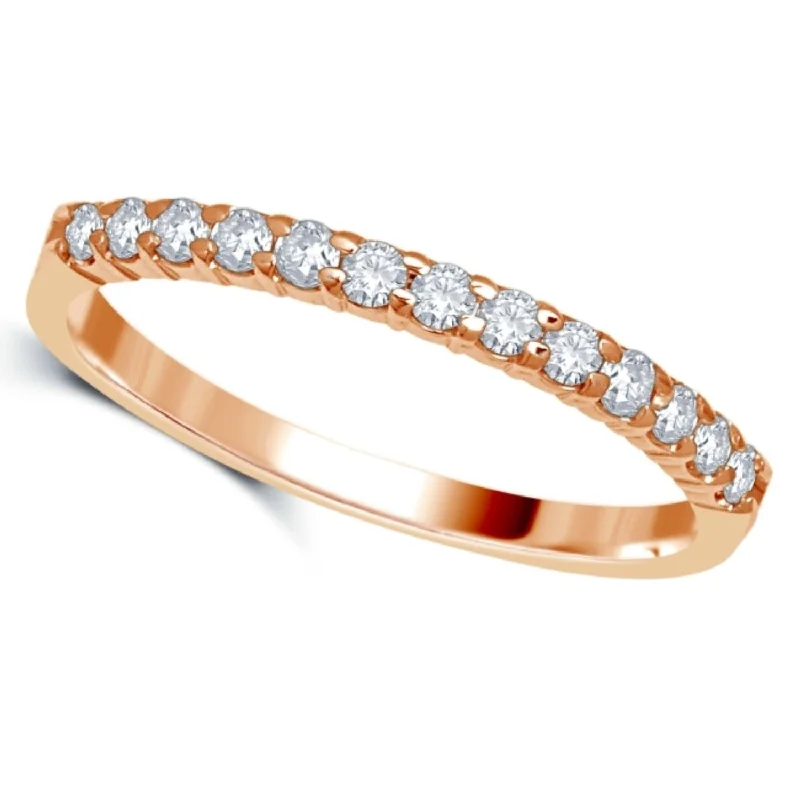 women’s multi-stone engagement rings-1/4 CTW Diamond Wedding Ring in 14KT Rose Gold