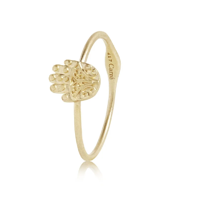 women’s fine rings-Hamsa Hand 10K Gold Ring