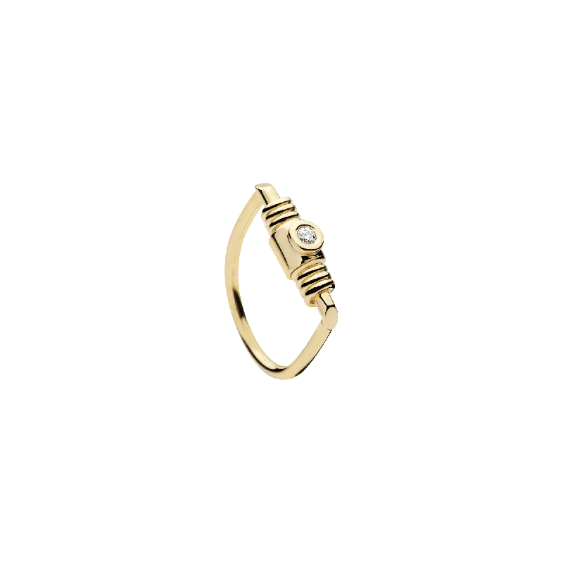 women’s gemstone rings-Bullet Ring - 14K Gold