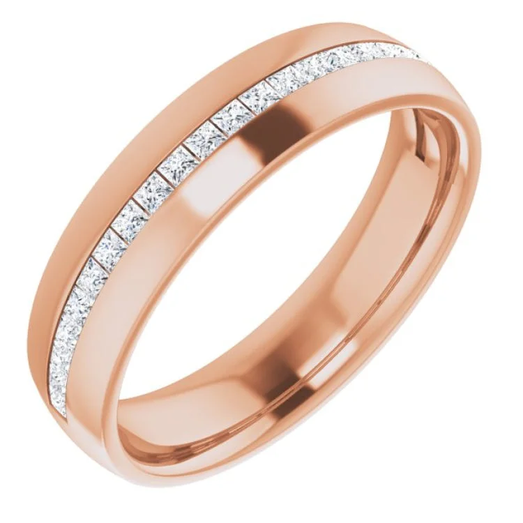 women’s solitaire rings-14K Rose 5/8 CTW Diamond Band