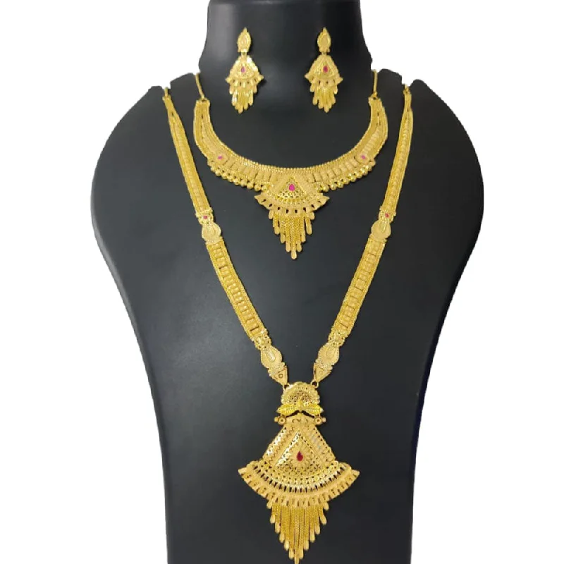 women’s sapphire necklaces-Pari Art Jewellery Forming Gold Necklace Combo