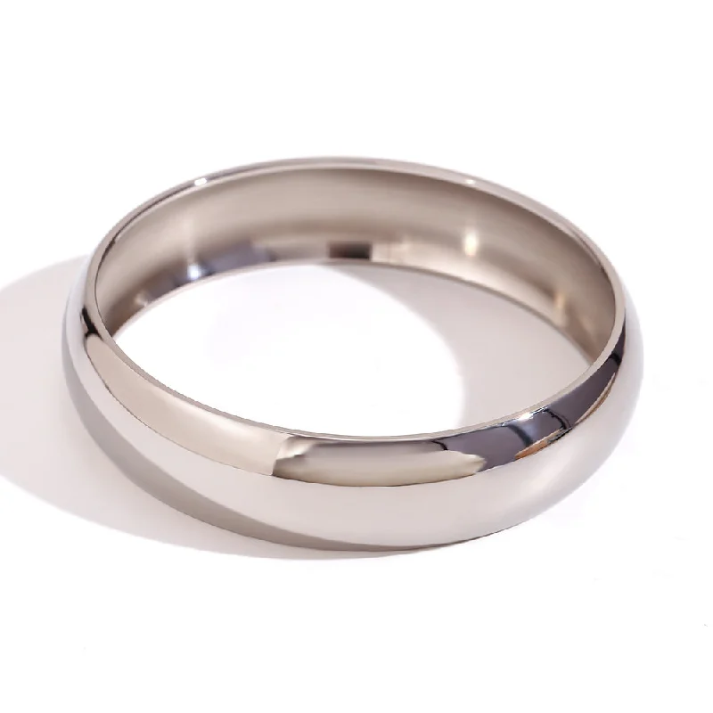 15mm Wide Glossy Bracelet Inner Diameter 60mm-Steel Color