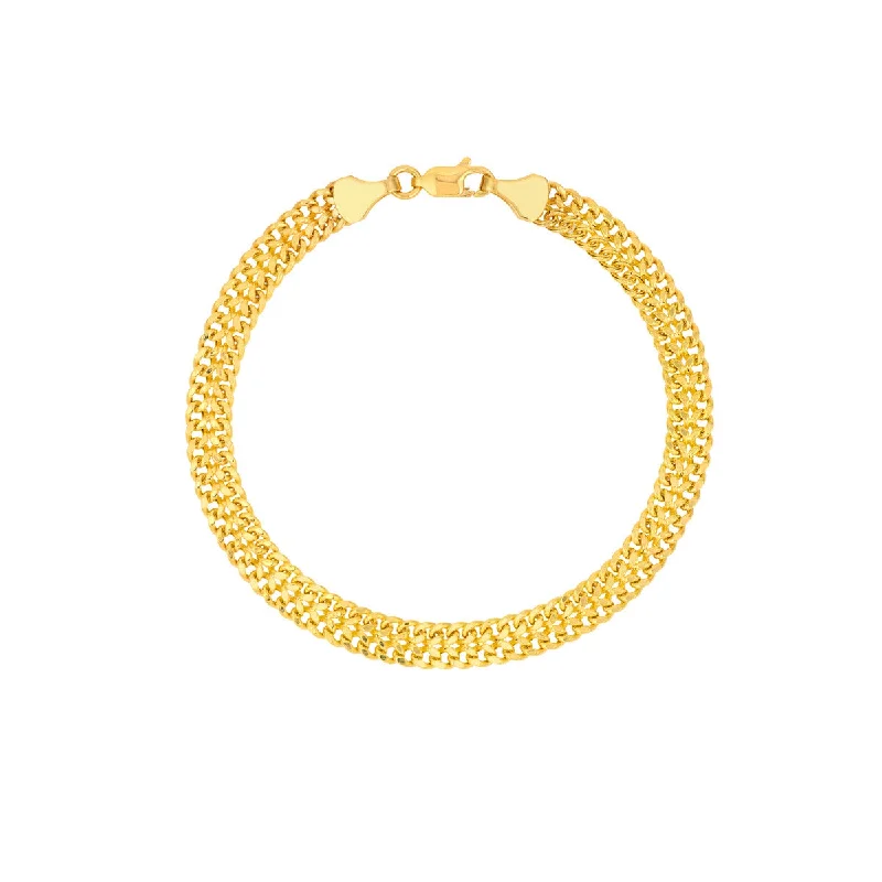 women’s symbolic bracelets-14k Yellow Gold Diamond Cut Curb Chain Bracelet