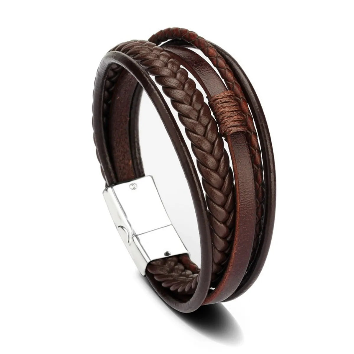 Brown Leather Silver Buckle 19cm