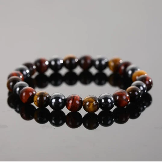 8mm Red Tiger Tiger Eye Bracelet