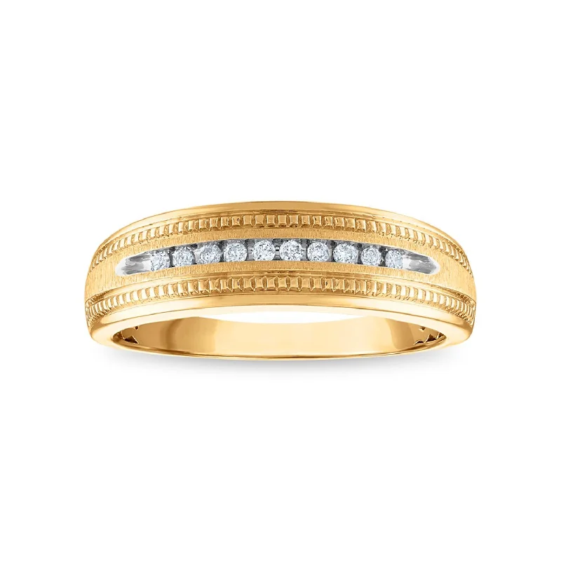 women’s ethical engagement rings-1/10 CTW Diamond Wedding Ring in 10KT Yellow Gold