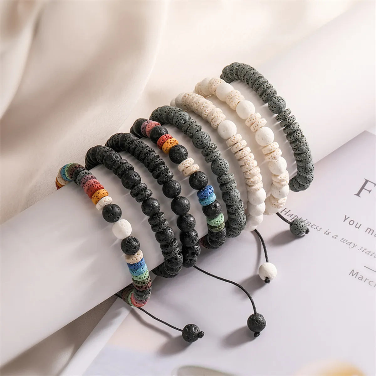 women’s unique bangles-Ethnic Style Simple Style Round Natural Stone Beaded Unisex Bracelets