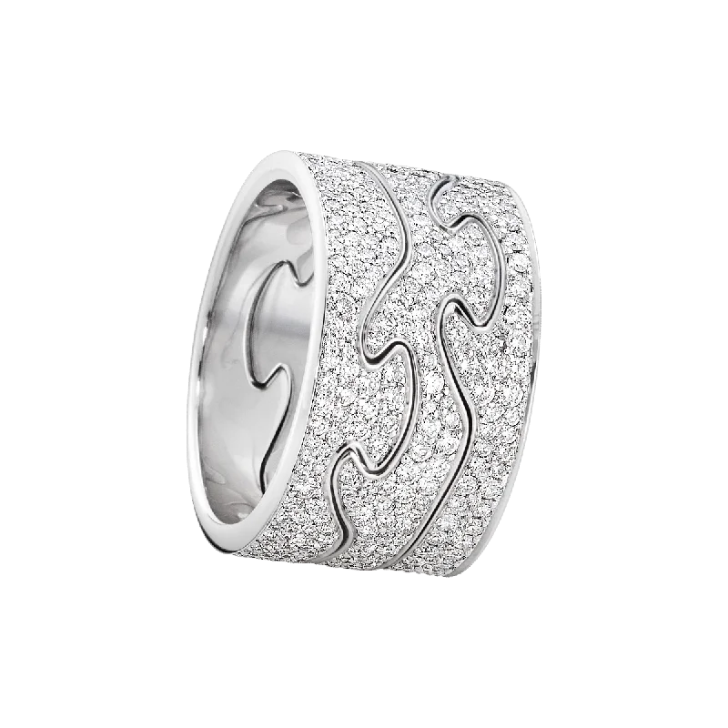 women’s infinity rings-Fusion Pavé 18K White Gold Rings w. Diamonds