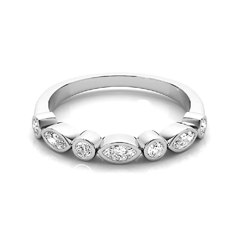 women’s oval diamond engagement rings-0.30 ct. Round And Marquise Diamond Wedding Ring