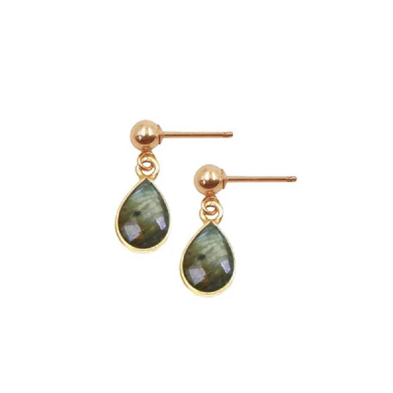 women’s leaf earrings-Pear Drop Studs