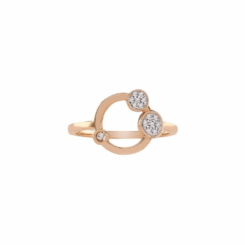 women’s family rings-Galaxy 18K Rosegold Ring w. Diamonds