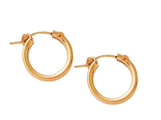 women’s crystal earrings-Gold Filled Hoops - 15mm