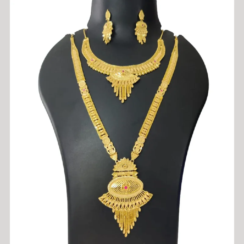 women’s long chain necklaces-Pari Art Jewellery Forming Gold Necklace Combo