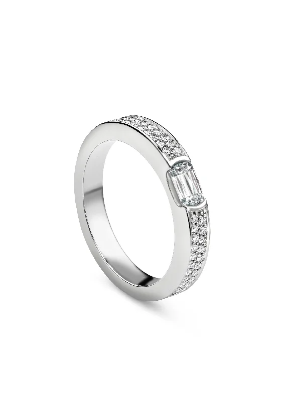 women’s halo engagement rings-Ashoka Platinum Diamond Wedding Ring