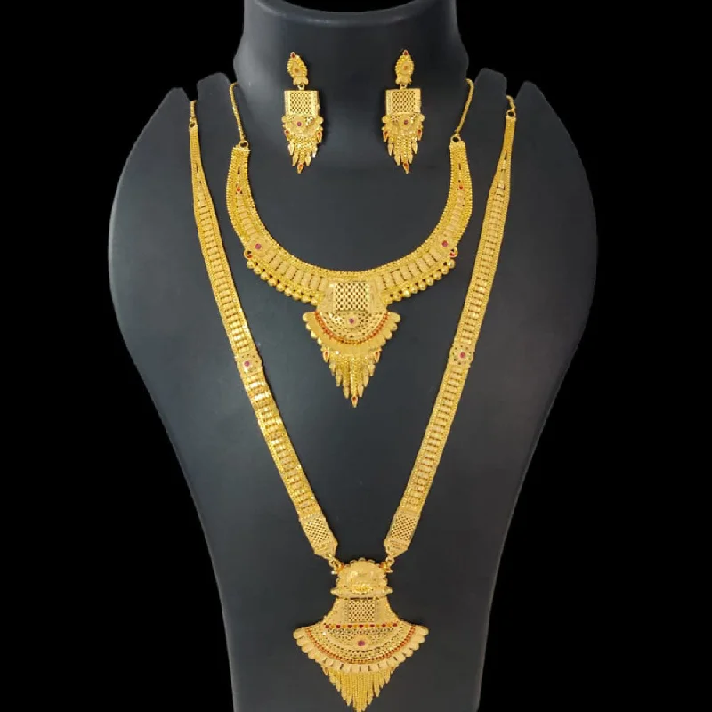 women’s silver necklaces-Pari Art Jewellery Forming Gold Necklace Combo