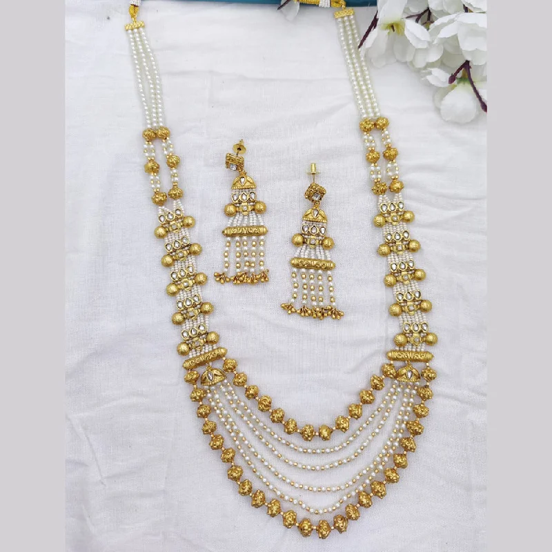 women’s angel wings necklaces-Fancyla Gold Plated Beads Necklace Set