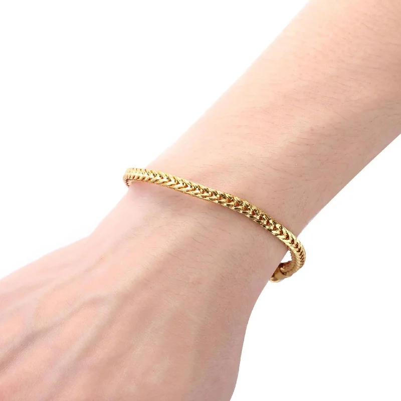 2mm Fox Tail Gold Bracelet 17cm