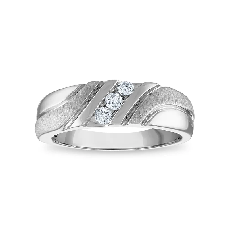 women’s engagement rings with diamonds and rubies-1/5 CTW Diamond Wedding Ring in 10KT White Gold