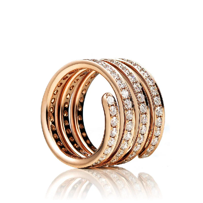 women’s birthstone diamond rings-Spring X-Large 18K Gold, Rosegold or Whitegold Ring w. Diamonds