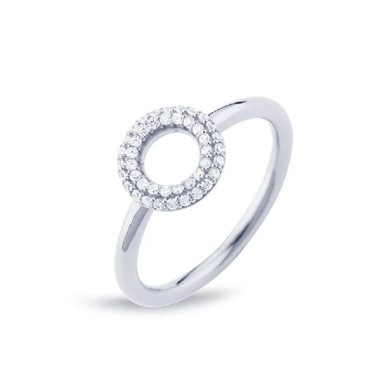 women’s engraved rings-Matiné 18K Whitegold Ring w. 42 Diamonds